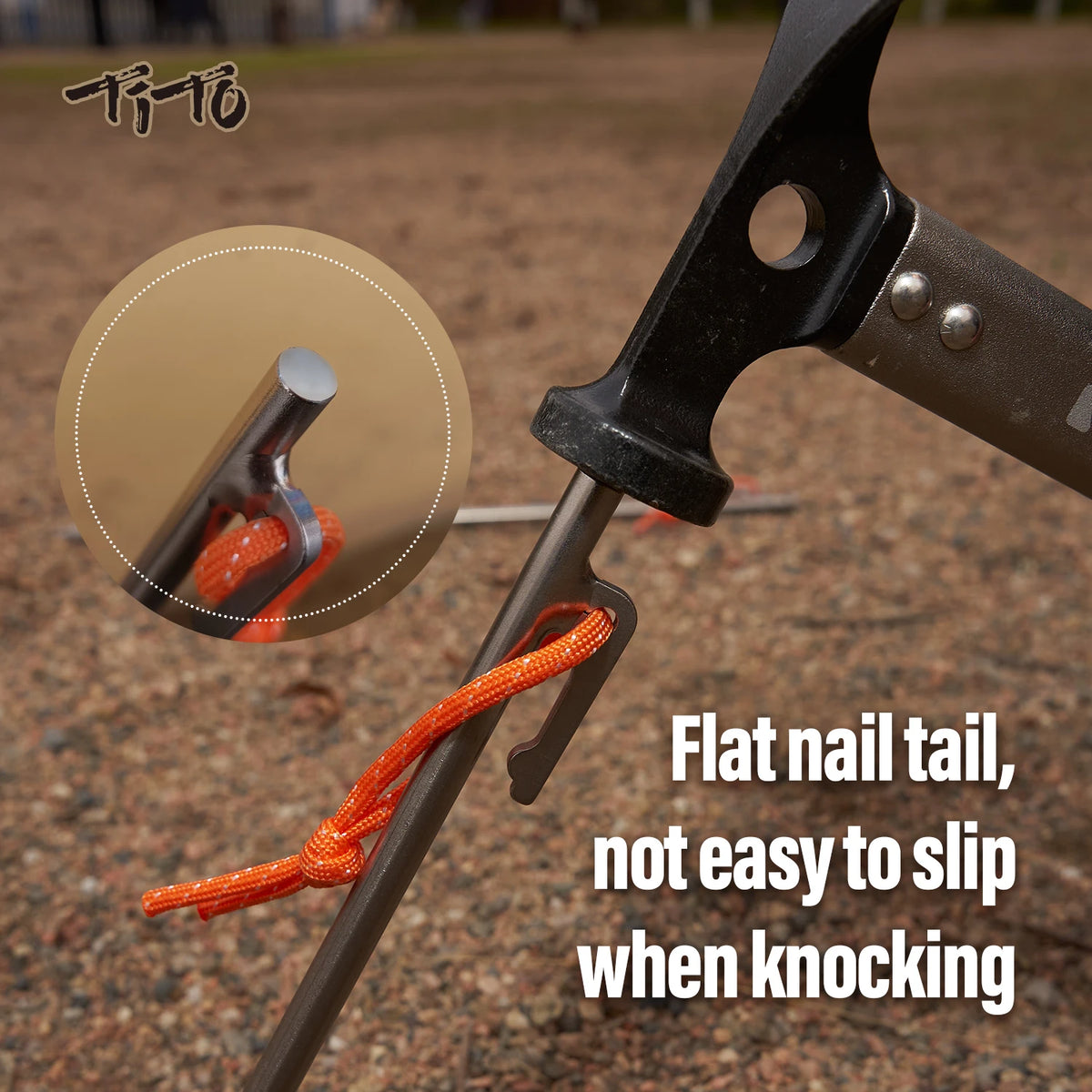TiTo Titanium Alloy Tent Pegs Outdoor Camping Tent Nail Anti-bending Heavy Duty Canopy Titanium Tent Stake 20/24/30/35/40cm