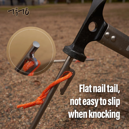 TiTo Titanium Alloy Tent Pegs Outdoor Camping Tent Nail Anti-bending Heavy Duty Canopy Titanium Tent Stake 20/24/30/35/40cm
