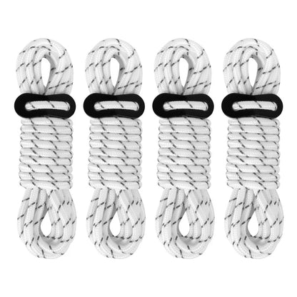 4Pcs 5mm Outdoor Tent Guyline Ropes 4M Reflective Camping Guy Lines with Adjuster Tensioner Camping Accessories for Tarp Canopy
