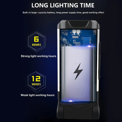 1/2/4PCS Magnetic COB Work Light USB Rechargeable LED Flashlight Portable Lantern Camping Light Type-C Power Bank Function Lamp