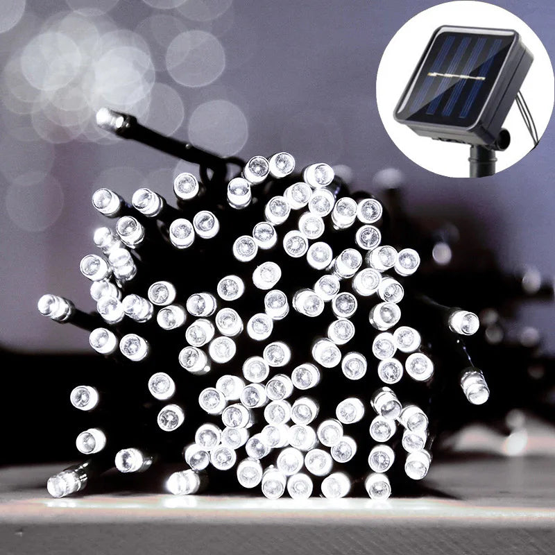 Solar String Light Fairy Outdoor Garden Waterproof Lamp 2025 Christmas Garland Xmas Holiday Party Home Halloween Decoration