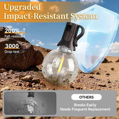 LED String Lights Bulbs 21Meter G40 Globe Lights Outdoor Garden Patio Waterproof Decoration Solar Power Garland Wedding Lighting