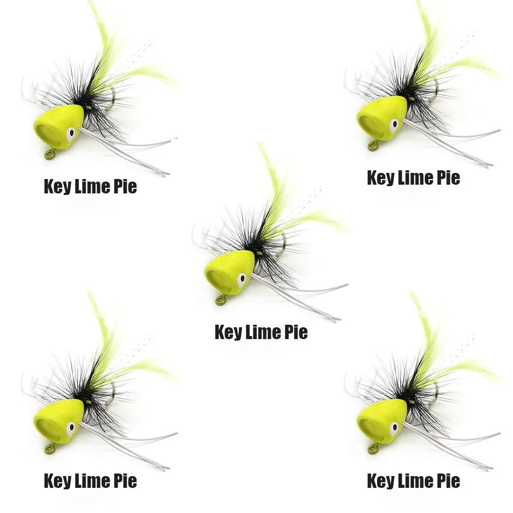 GOBAIT Topwater Popper Flies (5 Pack)