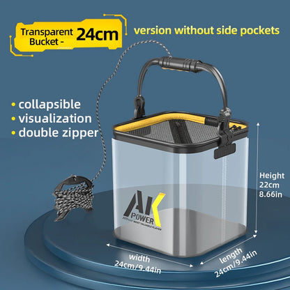 YUZHIYUAN Transparent Foldable Live Fish Bucket