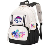 My Little Pony Large Capacity Backpack Cartoon Daypack Travel Commute Knapsack Schoolbag for Kids Girls Mochila With Coin Purse