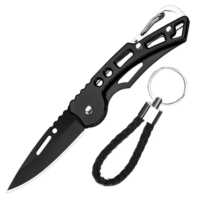 Stainless steel folding knife, survival knife, hunting knife, fruit knife, portable pocket knife for camping and outdoor fishing