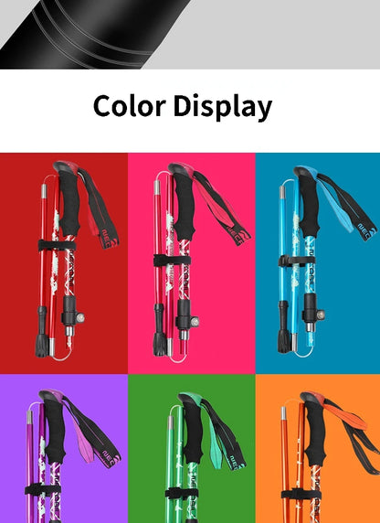 2PCS Trekking Poles Adjustable Ultralight Walking Sticks Alpenstock Outdoor Hiking-Climbing Mountaineering Sticks