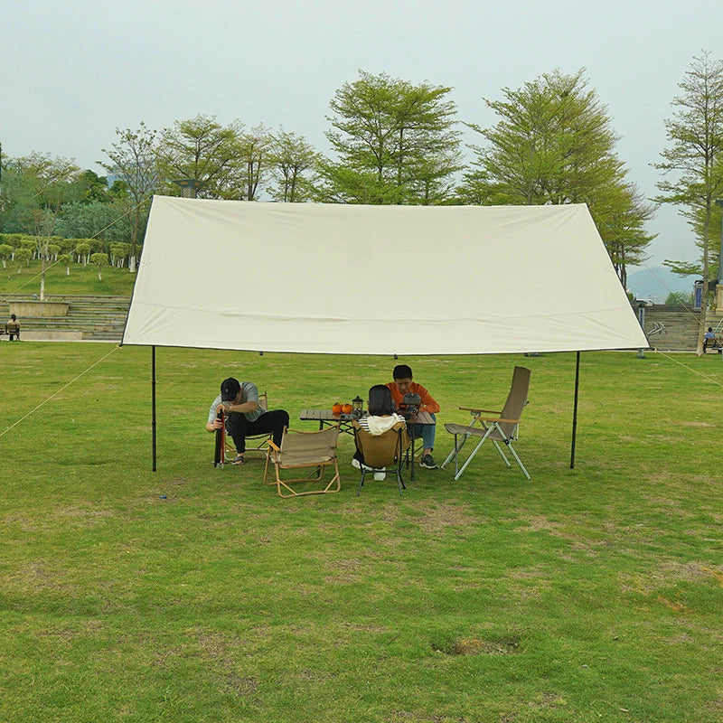 19 Hanging Points Black Coating Tarp Waterproof Black Coated Tarp Outdoor Camping Tent Tarp Bushcraft Shelter DIY Tent Fly