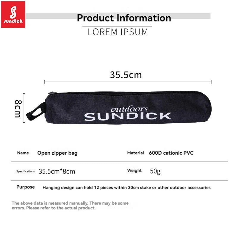 SUNDICK Outdoor Camping Accessories Storage Bag, Miscellaneous Bag, Pencil Case, Pegs Storage Bag, Zipper Round Bag