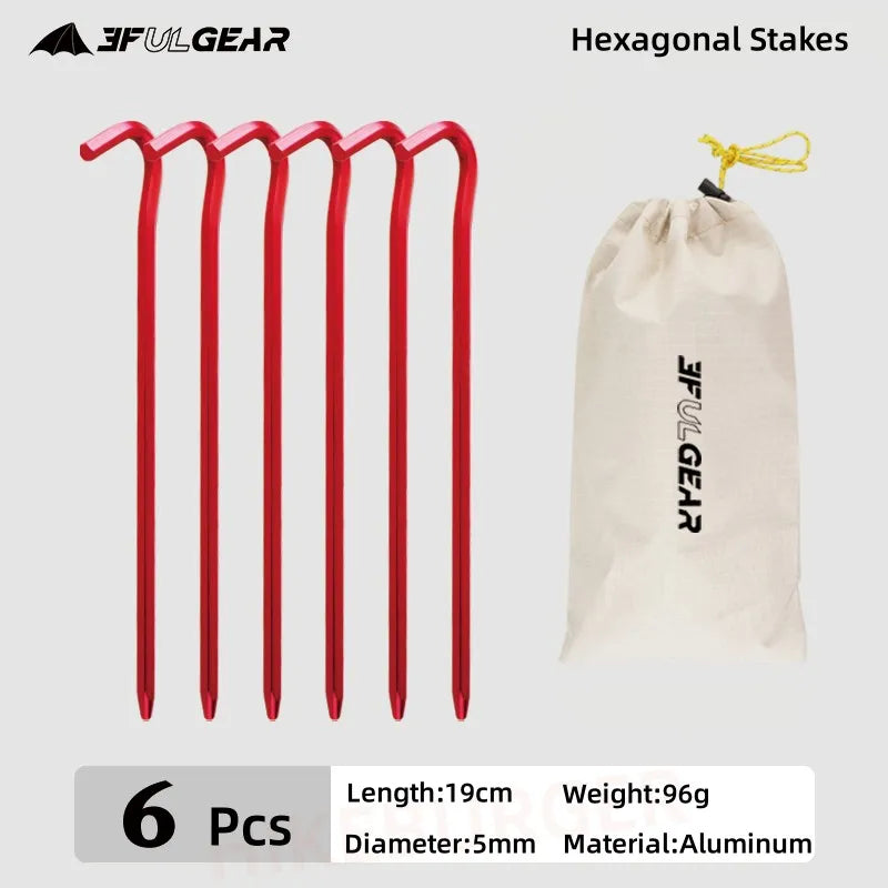 3F UL Gear 15.5cm/20cm Outdoor Ultralight Aluminum Alloy Stakes Camping Carbon Fiber Guy Line Canopy Rope Nails Tent Accessories