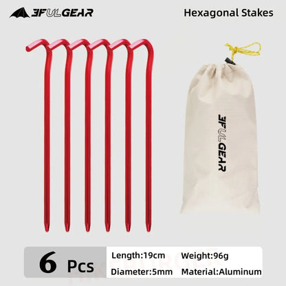 3F UL Gear 15.5cm/20cm Outdoor Ultralight Aluminum Alloy Stakes Camping Carbon Fiber Guy Line Canopy Rope Nails Tent Accessories