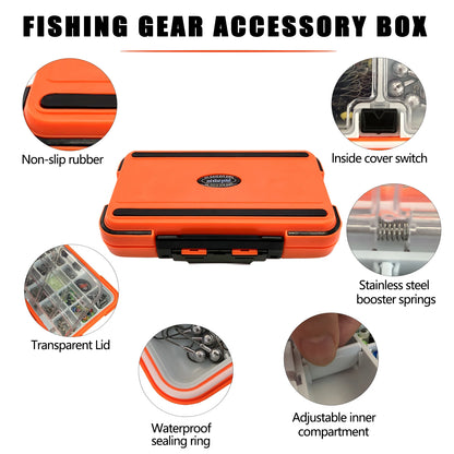170-410pcs Professional Fishing Kit with Tackle Box, Hooks Sinkers Swivels for Bass Trout Saltwater Fishing Complete Lure Set