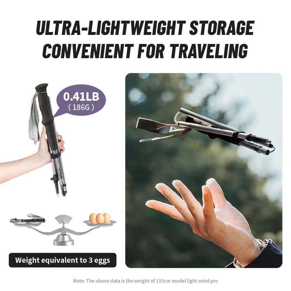 Naturehike 2025 New Walking Stick Ultralight Folding Climbing Backpack Pole 3 Folded Rod Quick Open Travel Hiking Trekking Poles