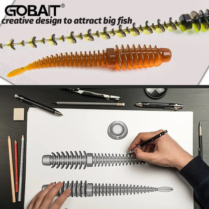 10PCS Soft Lures 6.5cm 7.5cm 8.5cm Thread TPE Worm Jig Hook Carp Fishing Tackle Pesca Swimbait Gear Fishy Flavor Kit Bait