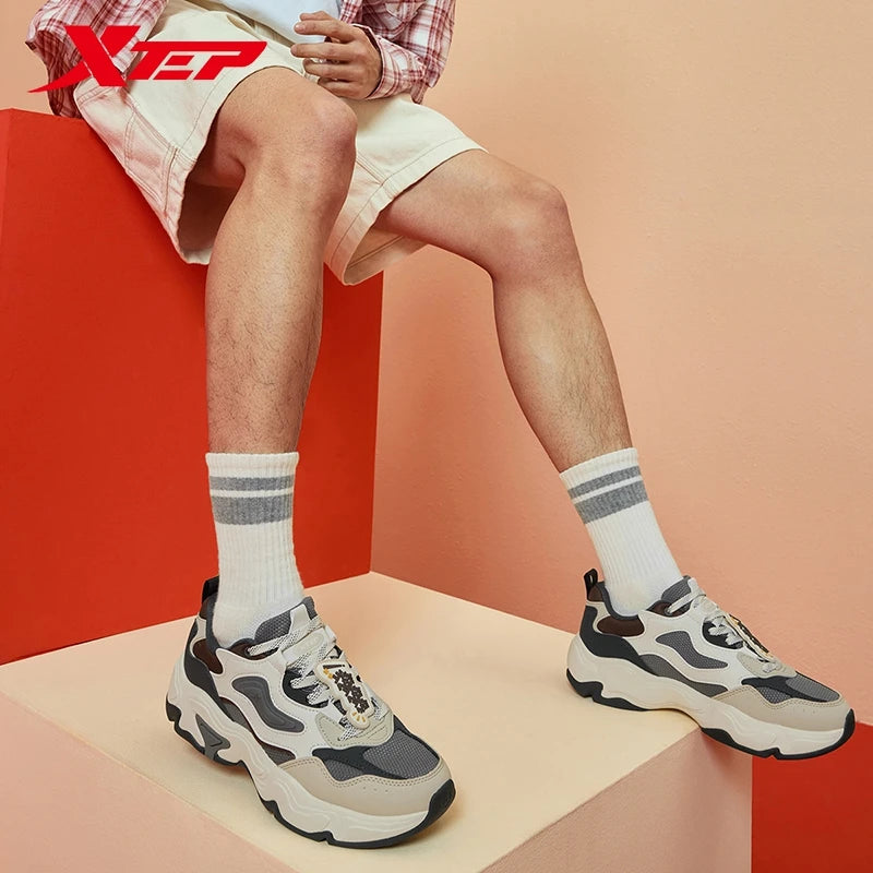 Xtep Star Trails 2.0 Men’s Casual Sneakers – Retro Thick Sole Low-Top Sports Shoes (2025 Collection)