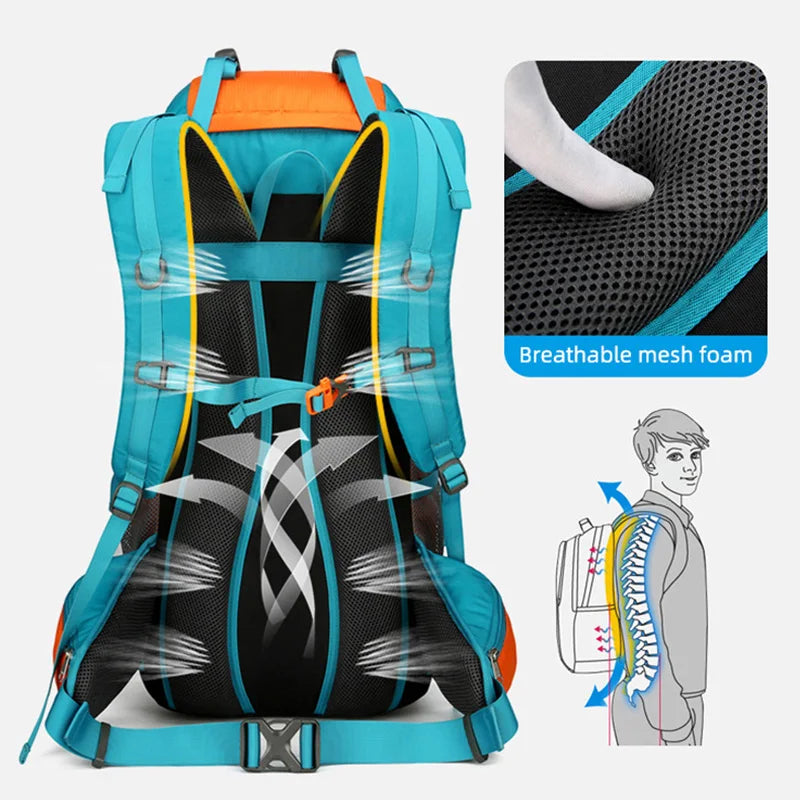 65L Outdoor Mountaineering Backpack – Large Capacity Waterproof Hiking & Camping Travel Bag