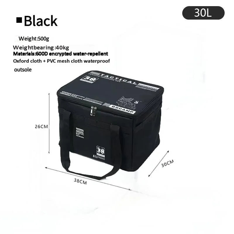30L/42L/56L Autumn Camping Bag Insulated Waterproof Tactical Foldable Outdoor Picnic Tableware Storage Box Large Capacity Field