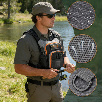 Fly Fishing Chest Bag (Holds Two Fly Boxes)