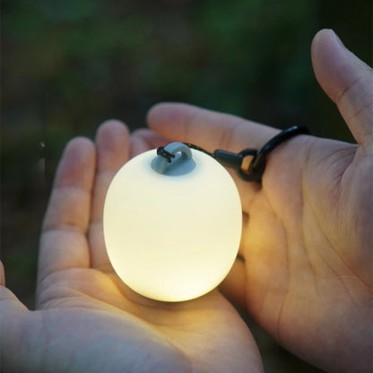 Mini Egg-Shaped Squeeze Silicone Camping Lantern, USB Rechargeable Portable LED Tent Lamp for Outdoor Picnic & Cozy Ambient Ligh