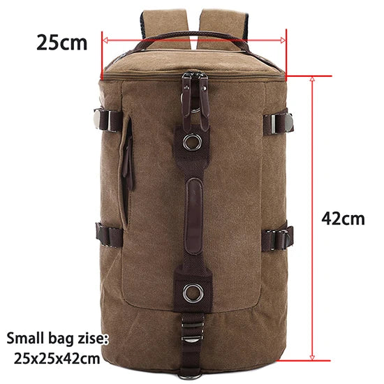 Men’s Canvas Travel Backpack – Large Capacity Mountaineering & Shoulder Bag