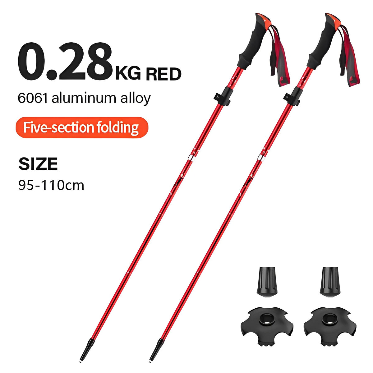 BISINNA 2pcs Ultralight Trekking Poles  Walking Sticks Hiking Canes Folding Aluminum Walking Pole Nodic Walking Sticks