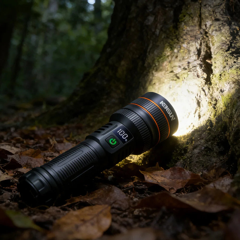 Bright Spotlight Long Range LED Flashlight Type-C Charging Strong Light Lamp Tactical Torch Waterproof Zoom Outdoor Lantern