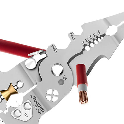 Multi-function Wire Stripping Plier Foldable Voltage Testing Cable Cutter for Cutting Stripping Crimping Wires Electrician Plier