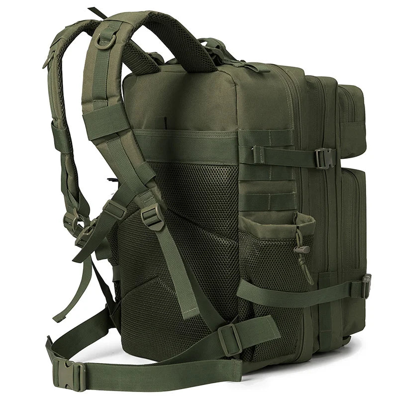 45L Tactical Backpack Molle System Men's Outdoor Hiking Rucksack with Bottle Holder EDC GYM Hunting Bag for Survival