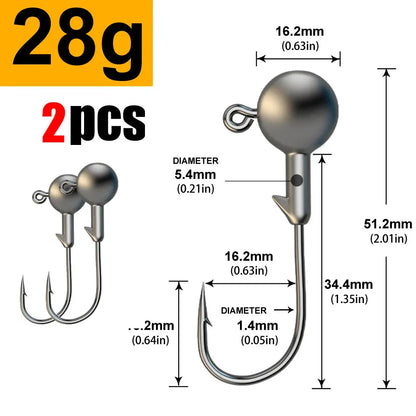 WODJYJ Jig Head Hooks (1g-28g)