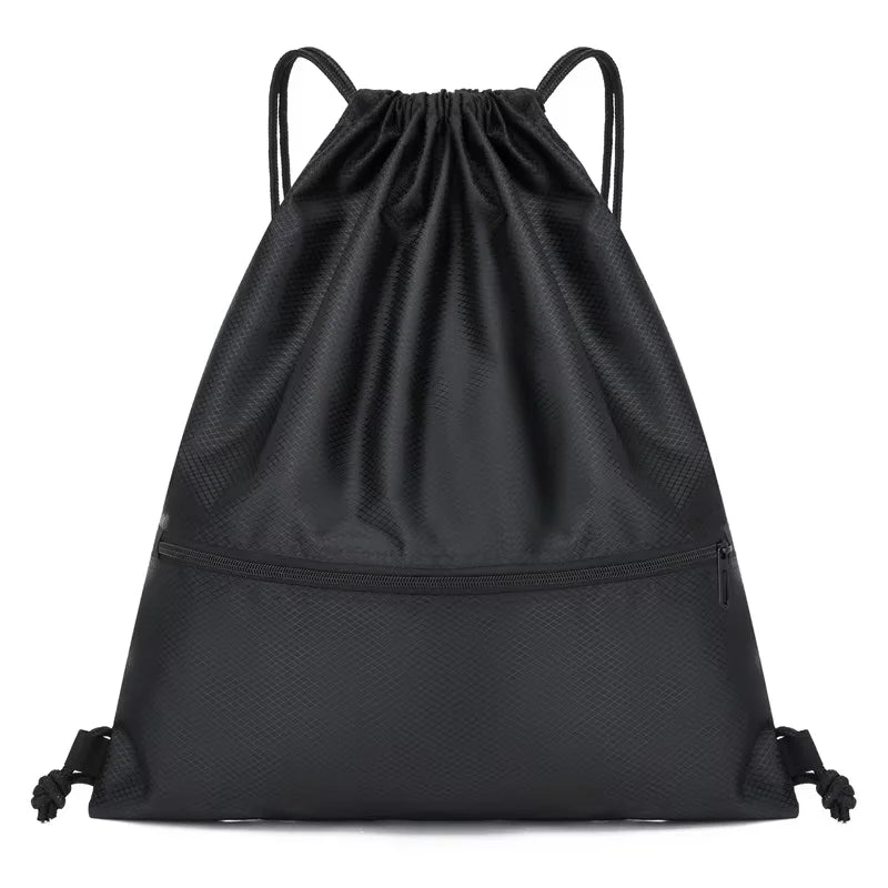 HOMEFISH Men Women Lightweight Drawstring Bag, Sports Fitness Outdoor Leisure Backpack with Zipper