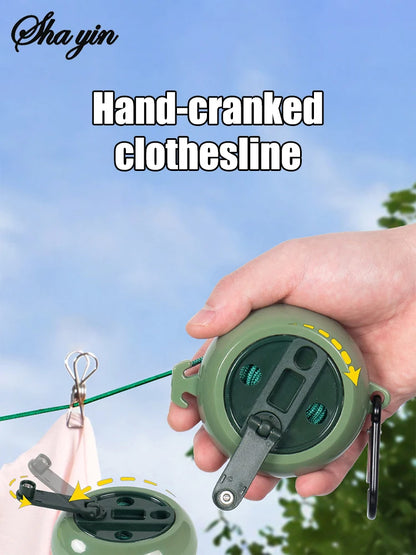 10M Retractable Clothesline Outdoor Travel Portable Clothes Drying Rack Windproof Washing Line For Camping Home Laundry Hanger