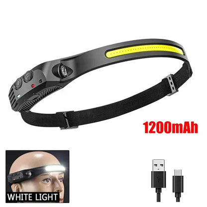 USB Rechargeable COB Sensor Headlamp