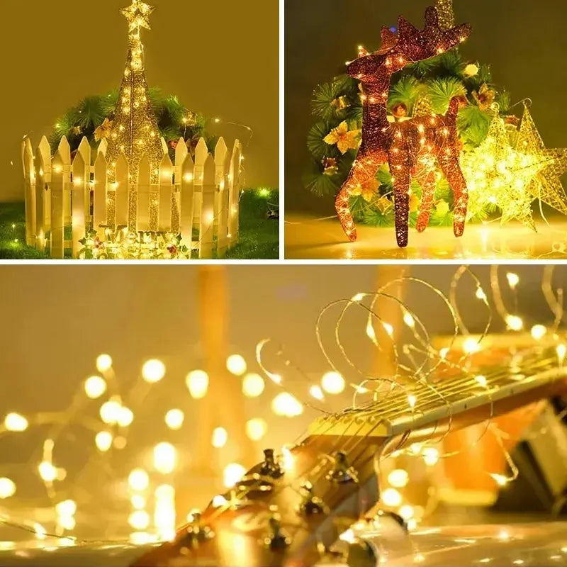 LED Solar Light Outdoor Garden Fairy String Light Waterproof Ambient Lamp for Christmas Patio Tree Party Camping Festive