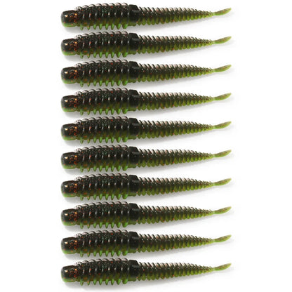 10PCS Soft Lures 6.5cm 7.5cm 8.5cm Thread TPE Worm Jig Hook Carp Fishing Tackle Pesca Swimbait Gear Fishy Flavor Kit Bait