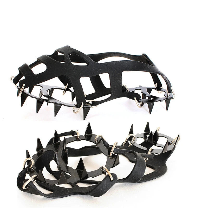 шипы для сапог 1 Pair 18 Teeth Anti-Slip Ice Snow Grips Shoe Boot Traction Cleat Spikes Crampon Shoes Boots Covers steigeisen