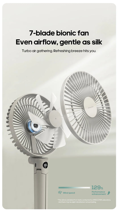 New Portable Folding Handheld Fan 3000mAh Desktop Rechargeable Fan Angle Adjustable for Home Outdoor Travel Camping