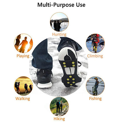 10-Teeth Anti-Slip Crampons | Ice & Snow Cleats for Walking, Hiking & Climbing