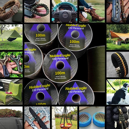 Military 550 Paracord Rope 100M 50M 31M 7 Strand 4mm Parachute Cord Camping Survival Tactical Hiking DIY Bracelet Tent Line