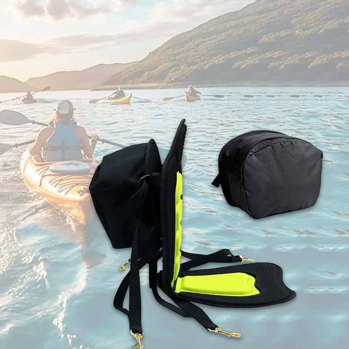Kayak Seat Back Bag – Water-Resistant Detachable Oxford Cloth Storage Pouch for Canoe, Fishing & Boating