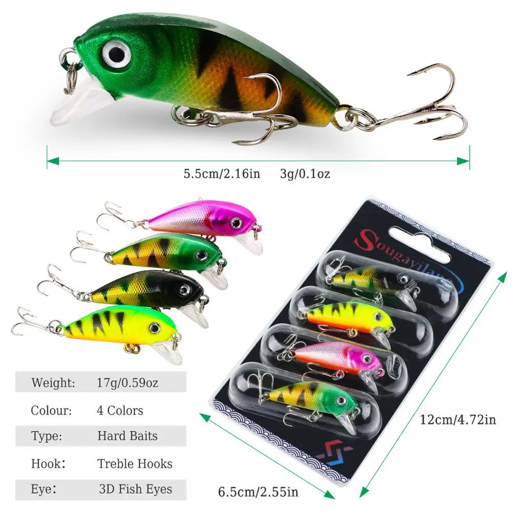 Sougayilang Wobbler Lure Set (4 Pack)
