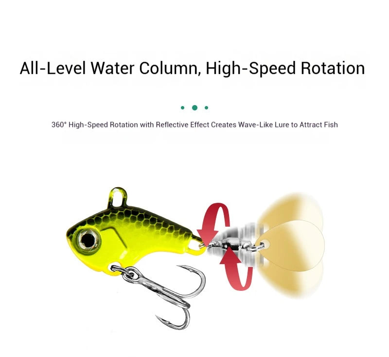5pcs Fishing Lure Set Wobbler Rotating Metal VIB Vibration Bait Spinner Spoon Jig Sea Lures Artificial Hard Baits Sequins Tackle