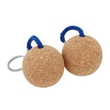 2PCS Floating Cork Ball Keychain – 50mm Buoyant Wooden Key Ring with Rope for Sailing, Kayak & Boat Accessories