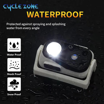 Mini Light Headlamp with Motion Sensor Front Head Light Rechargeable LED Headlight Fishing Camping Hiking Ultralight Headlight