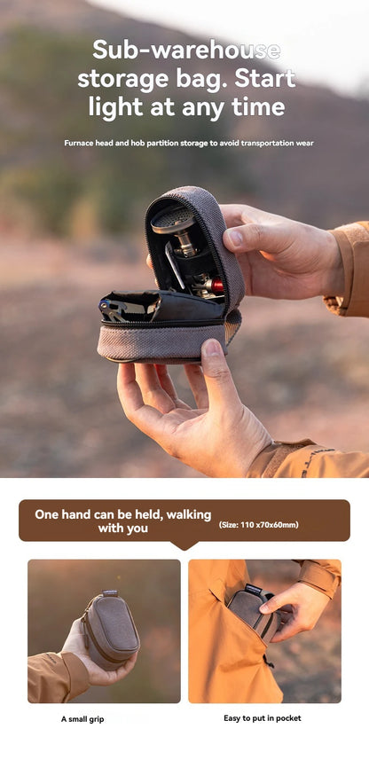 CAMPINGMOON XT-2F Xuanfeng Titanium Rocket Stove Portable Mini Camping Gas Burner Stable Voltage Output Outdoor Cooking Furnace