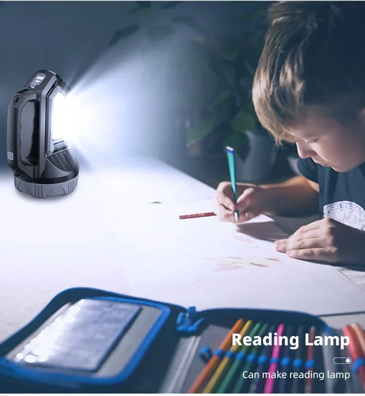 Solar-Powered High-Intensity Emergency Lantern, Multi-Functional  Lamp with Red Warning Light for Home Use  Outdoor Camping