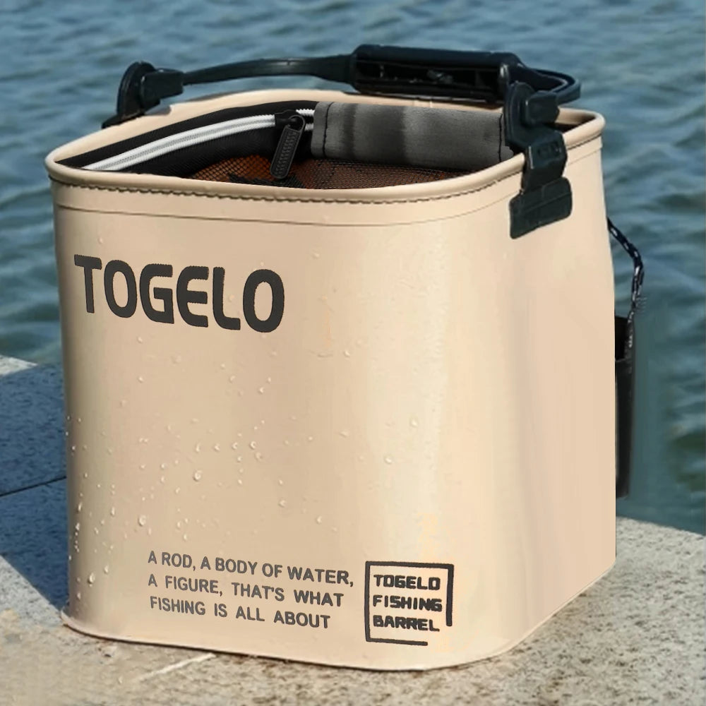 Foldable Live Fish Bucket with Rope