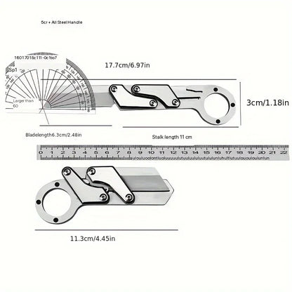 1pc, Multifunctional Folding Knife, Stainless Steel Pocket Knife, Creative Deformation Knife, Outdoor Survival Knife