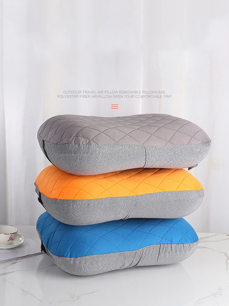 Outdoor Travel Portable Inflatable Pillow Outdoor Cushion Camp Beach Car Hotel Foldable Headrest Sleep Tent Use Accessories