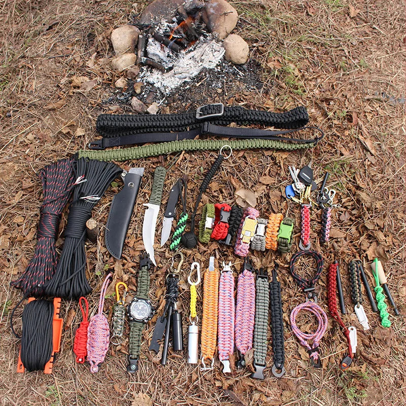 6 Kindling 550 25/100FT 10-Core Paracord 4mm Outdoor Camping Survival Tool Fit PE Fire Rope Fishing Cotton Line Parachute Hiking