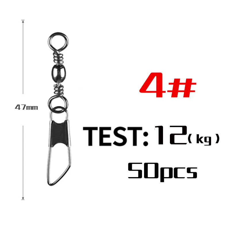 Stainless Steel Snap Swivels (50 Pack)